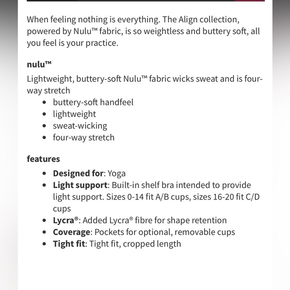 Lululemon align tank, size 12 - Picture 3 of 5